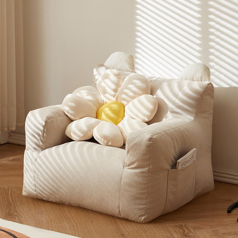 Floor Cushion Pouf - Sillón Individual Nórdico Ecológico, Respaldo Suave