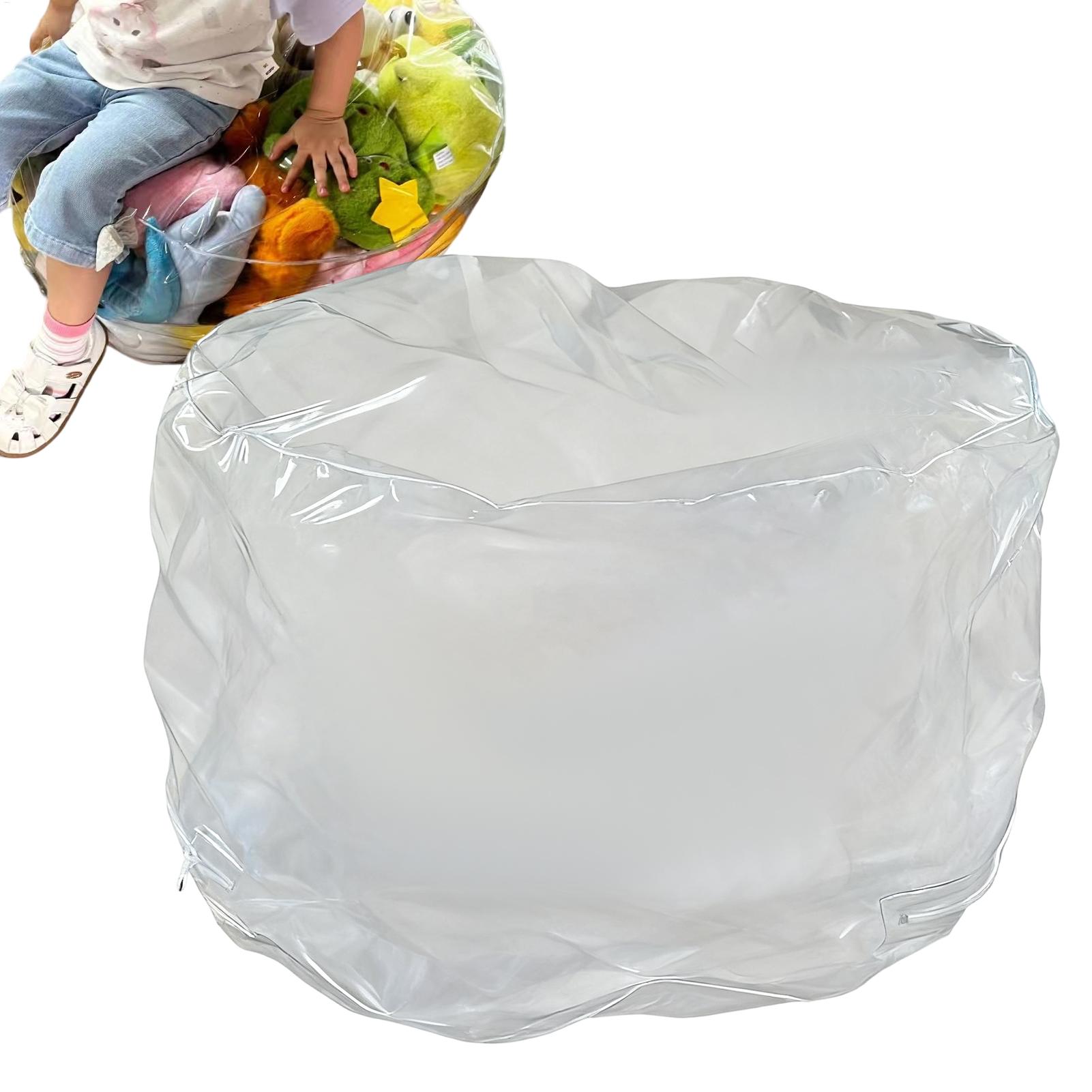 Floor Cushion Pouf - Silla de almacenamiento de animales transparente,