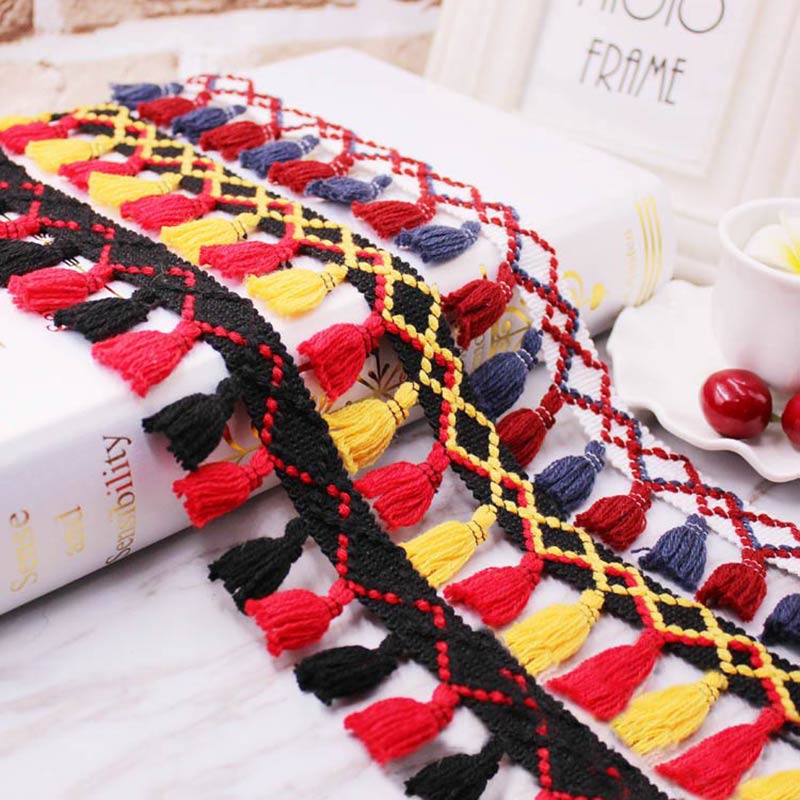 Home Ec Textiles - 1 yarda/lote, adorno de flecos y