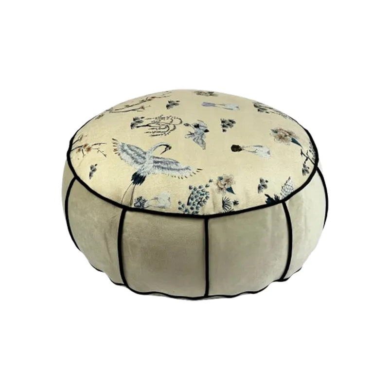 Floor Cushion Pouf - Puf Redondo Estilo Chino, Cojín para