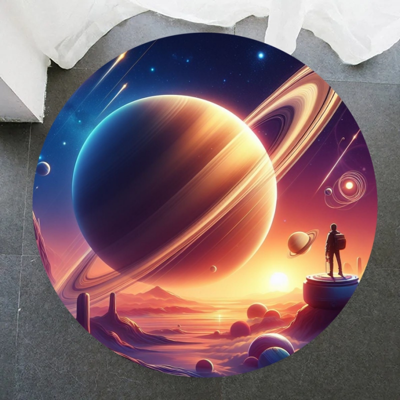Galaxy Home Textiles - Alfombra redonda de galaxia, alfombra estrellada