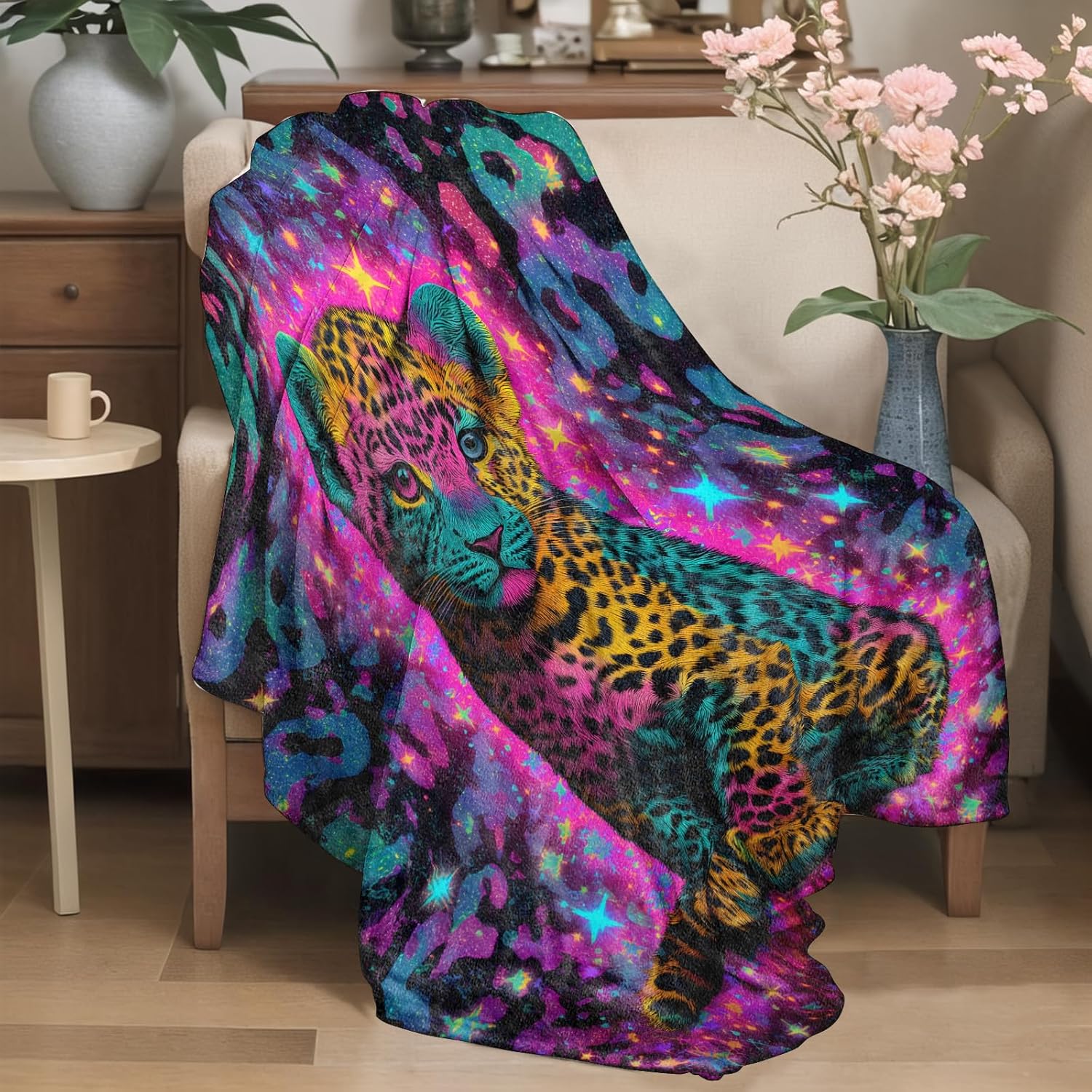 Manta de leopardo galaxia, dis - Galaxy Home Textiles reseña y precio