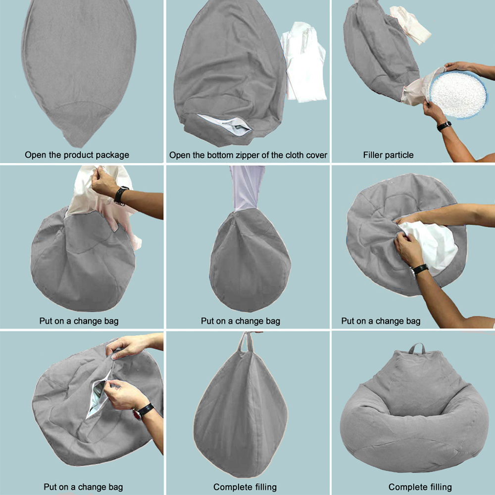 Funda grande y pequeña para so - Floor Cushion Pouf reseña y precio